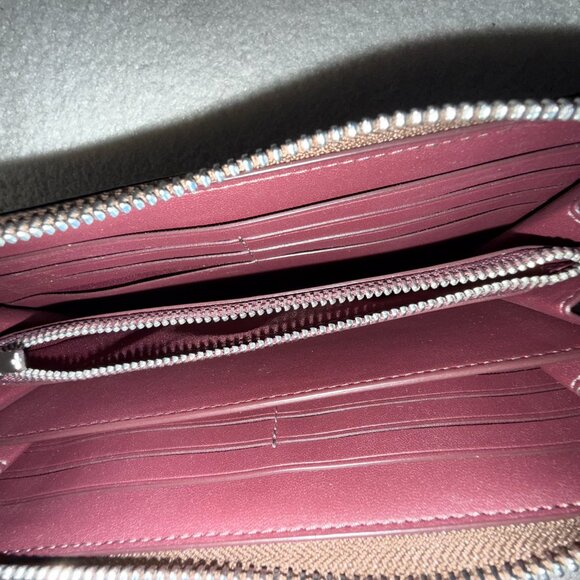 COACH Mollie Tote Bag and Long Zip Around Wallet with Pink Bow Print - Picture 7 of 9